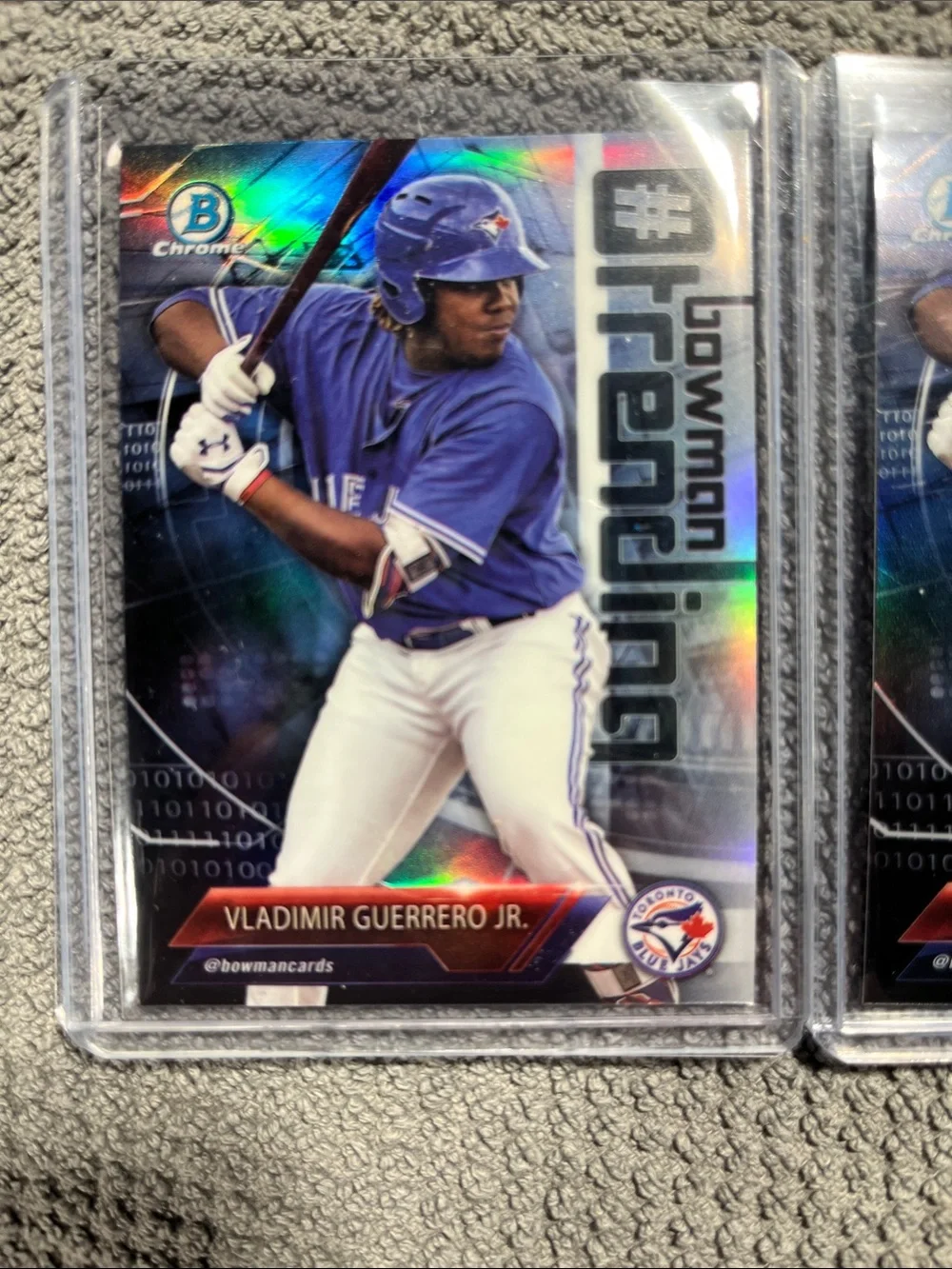 Lot (2) 2018 Bowman Chrome Vladimir Guerrero Jr. Trending Refractor # - VG